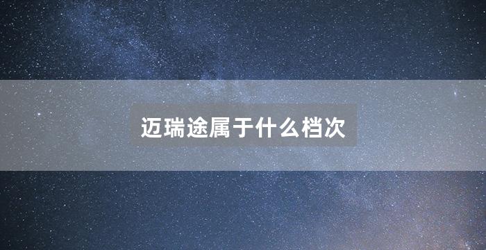 迈瑞途属于什么档次
